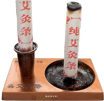 Moxibustion on Tool Base Tray Fire Extinguishing,Bracket Burner Holde Set Used to Support and Extinguish Moxa Stick Made of zinc Alloy Material