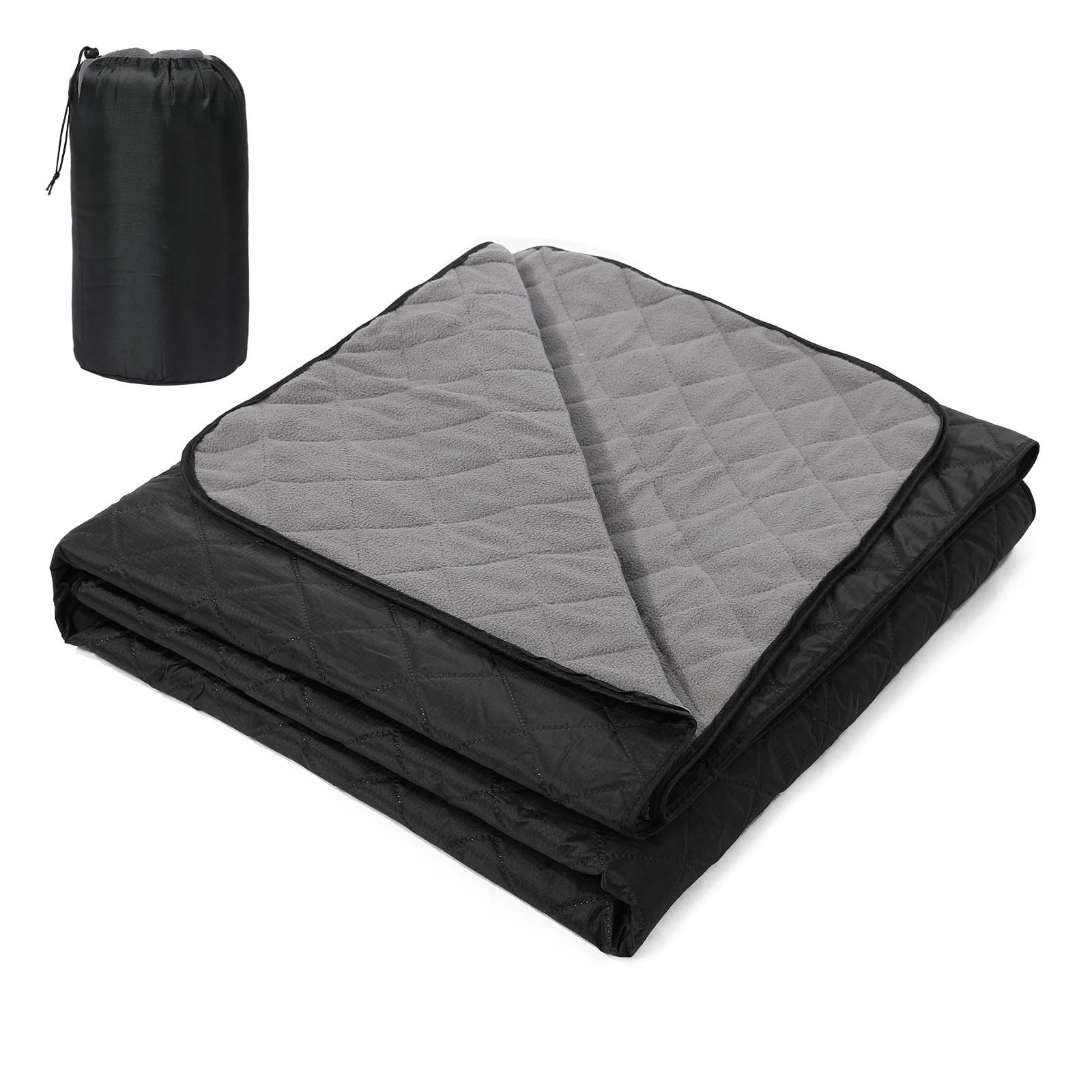 Picknickdecke Wasserdicht Campingdecke, Wasserabweisende Decke, weiche Camping-Zeltdecke, Matte for Outdoor-Camping-Picknickpark für Picknick Camping Strand Reisen(Black)