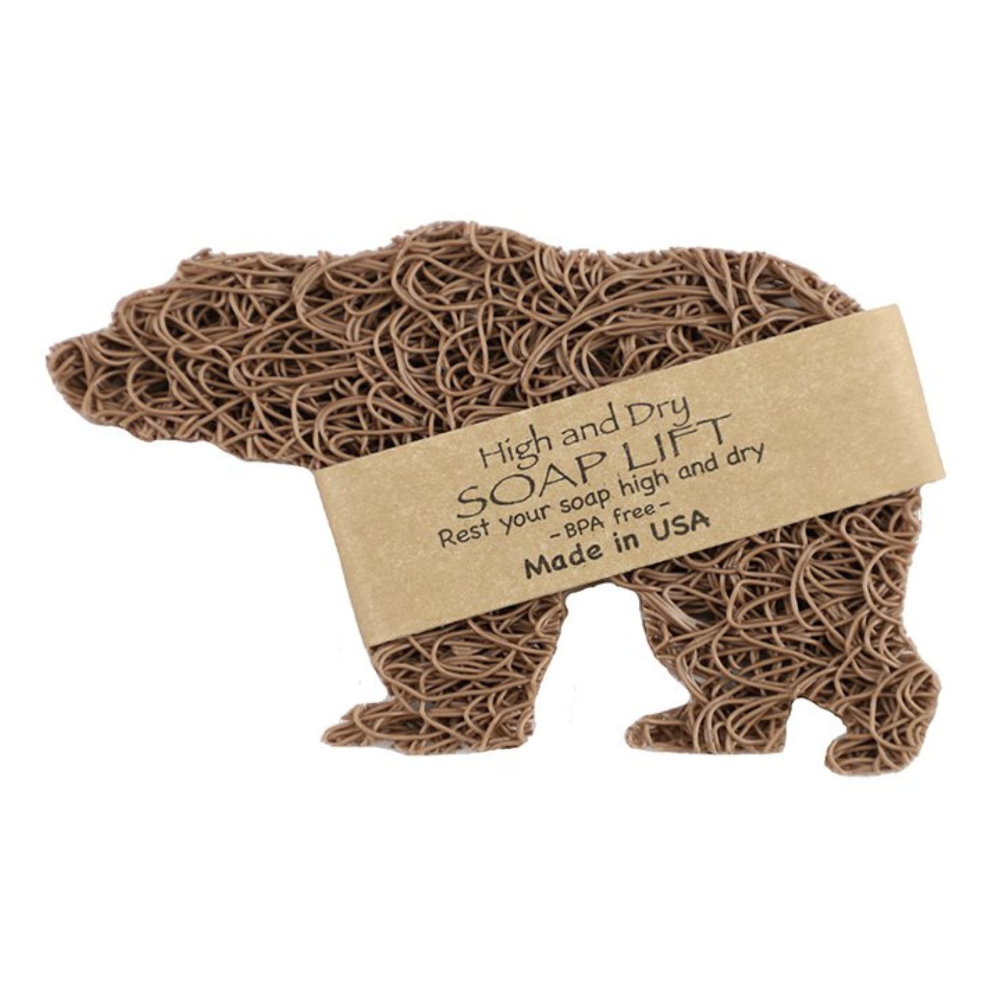 Porte-savon ours marron clair qui draine l'eau et garde votre savon au sec