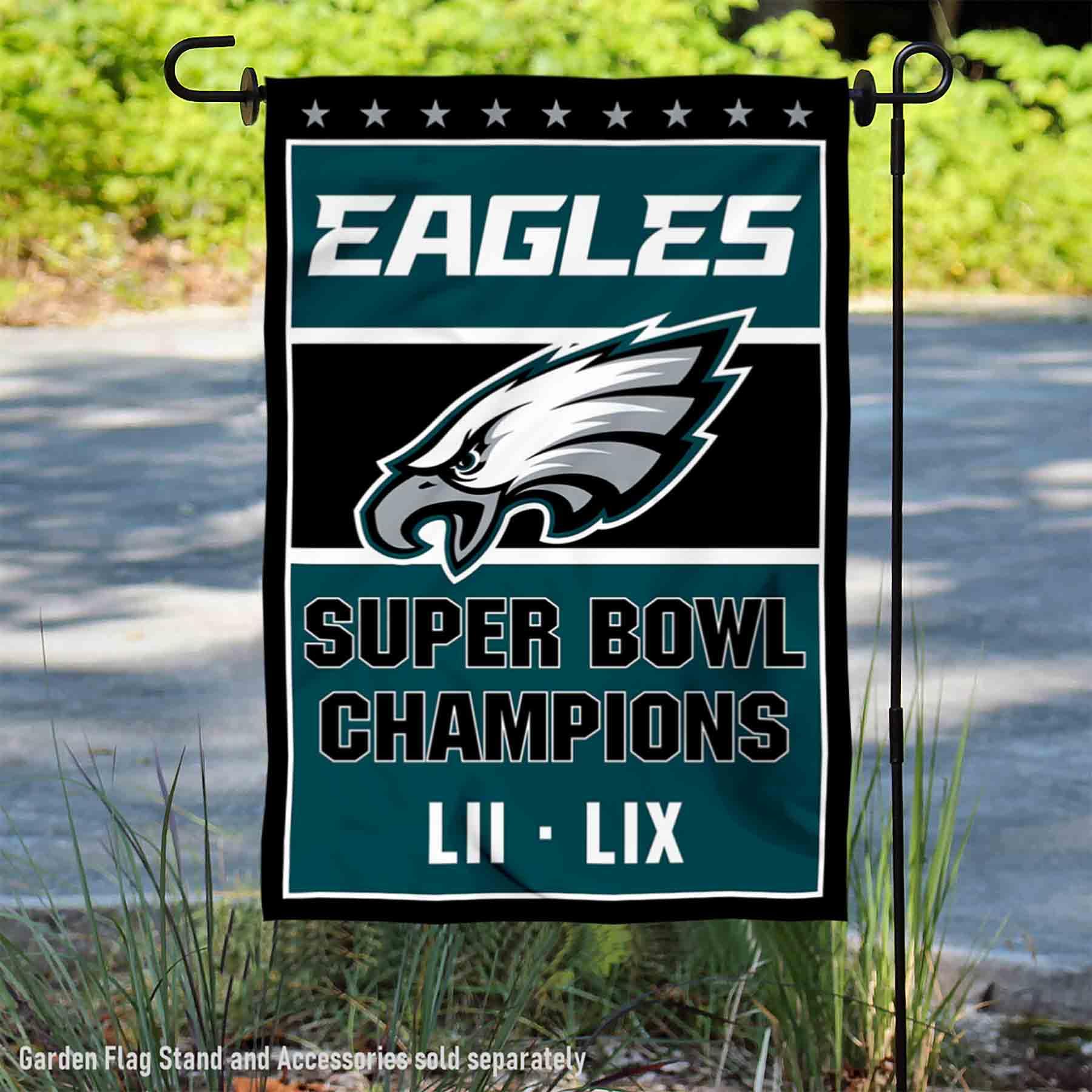 WinCraft Philadelphia Eagles 2 Time Champions Yard Garden Banner Flag