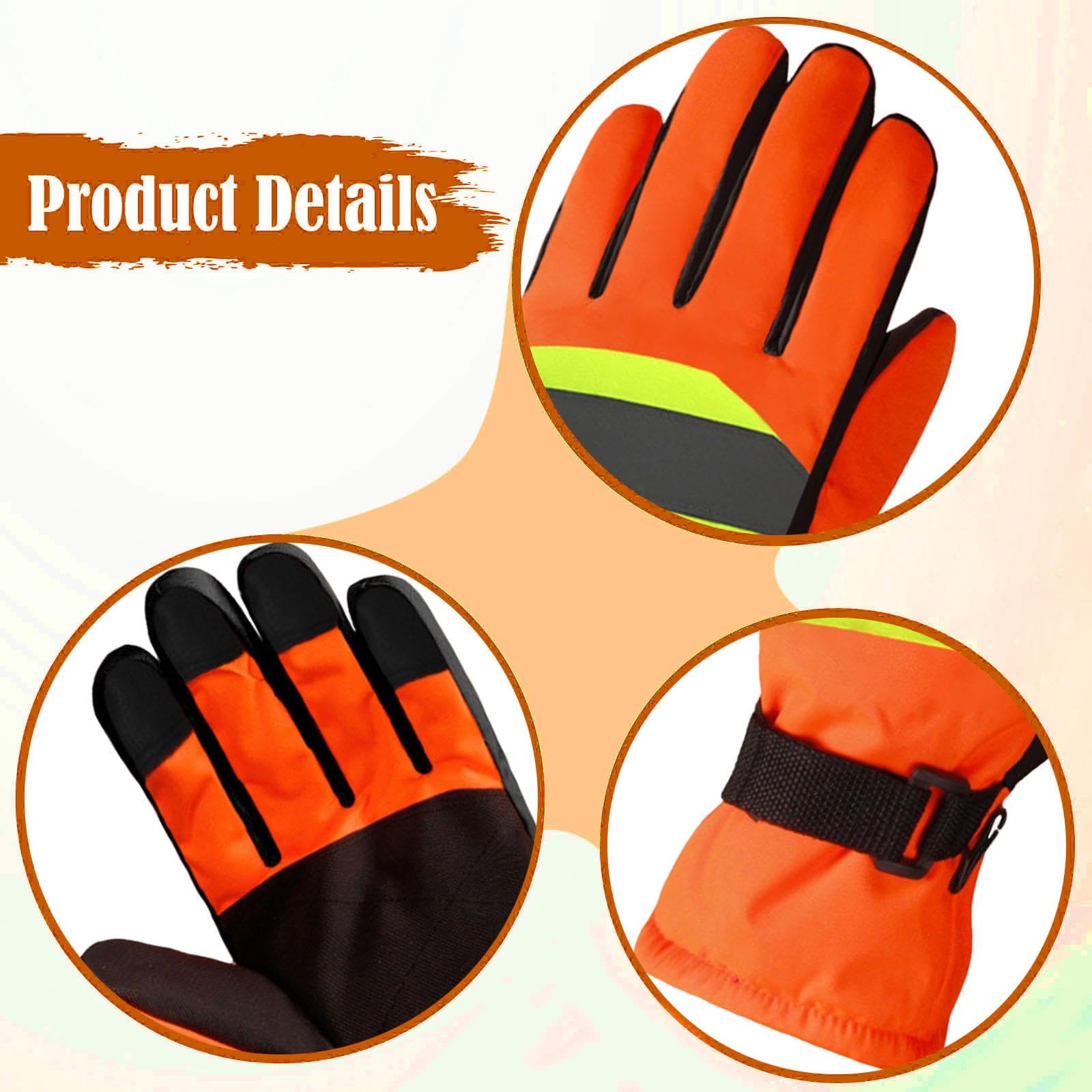 Colcolo Gants de travail d'hiver, gants thermiques, thermiquement, réfléchissants, de protection pour le travail, la course, les sports de plein, Style B