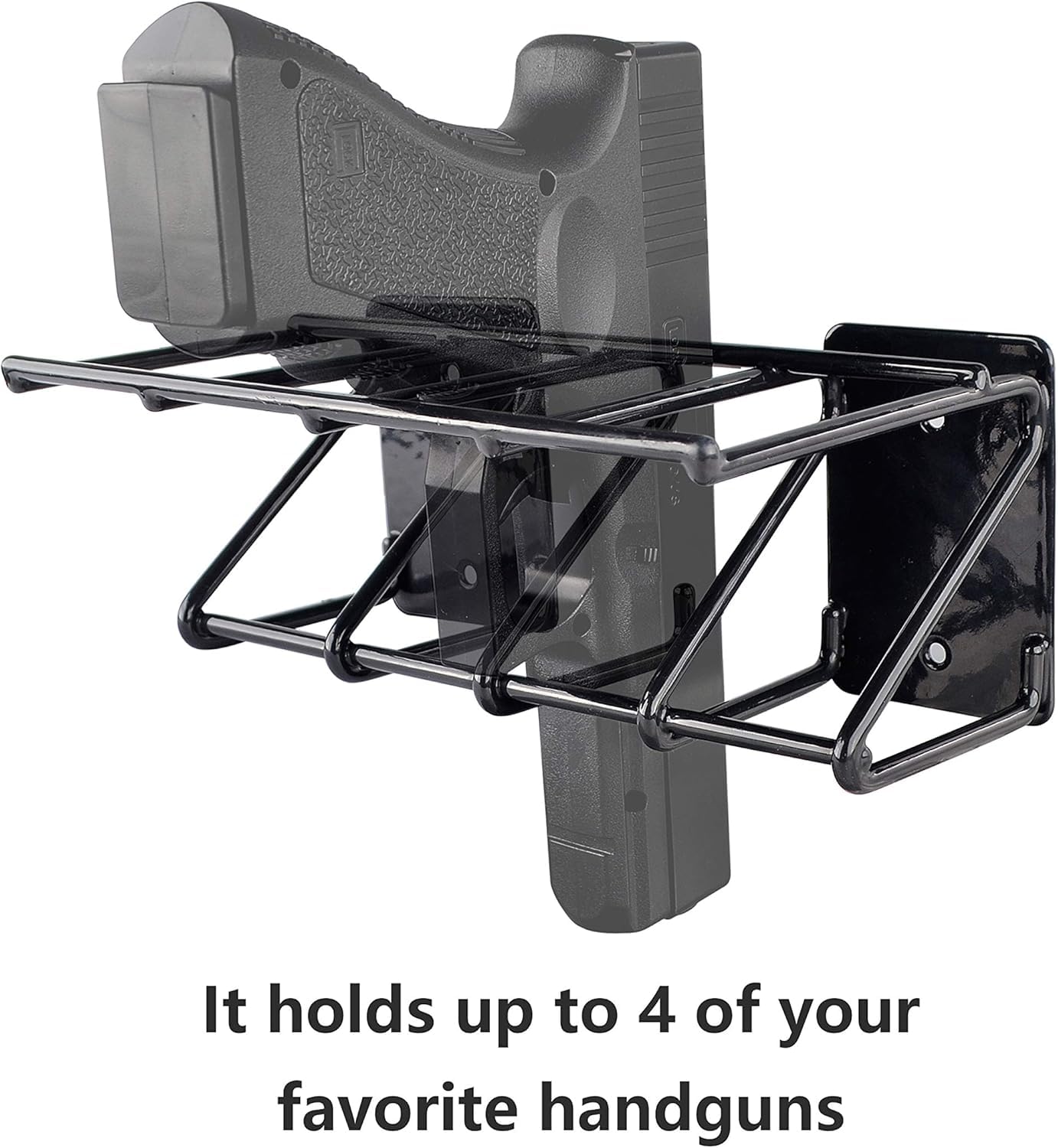 BOOSTEADY Supporto a Parete per Pistola a 4 Slot, Supporto per Pistola Adatto alla Maggior Parte delle Pistole, Supporto a Parete per Pistola per 19, 17, 42, 43, P238, Ruger LCP, sig Sauer, 1911