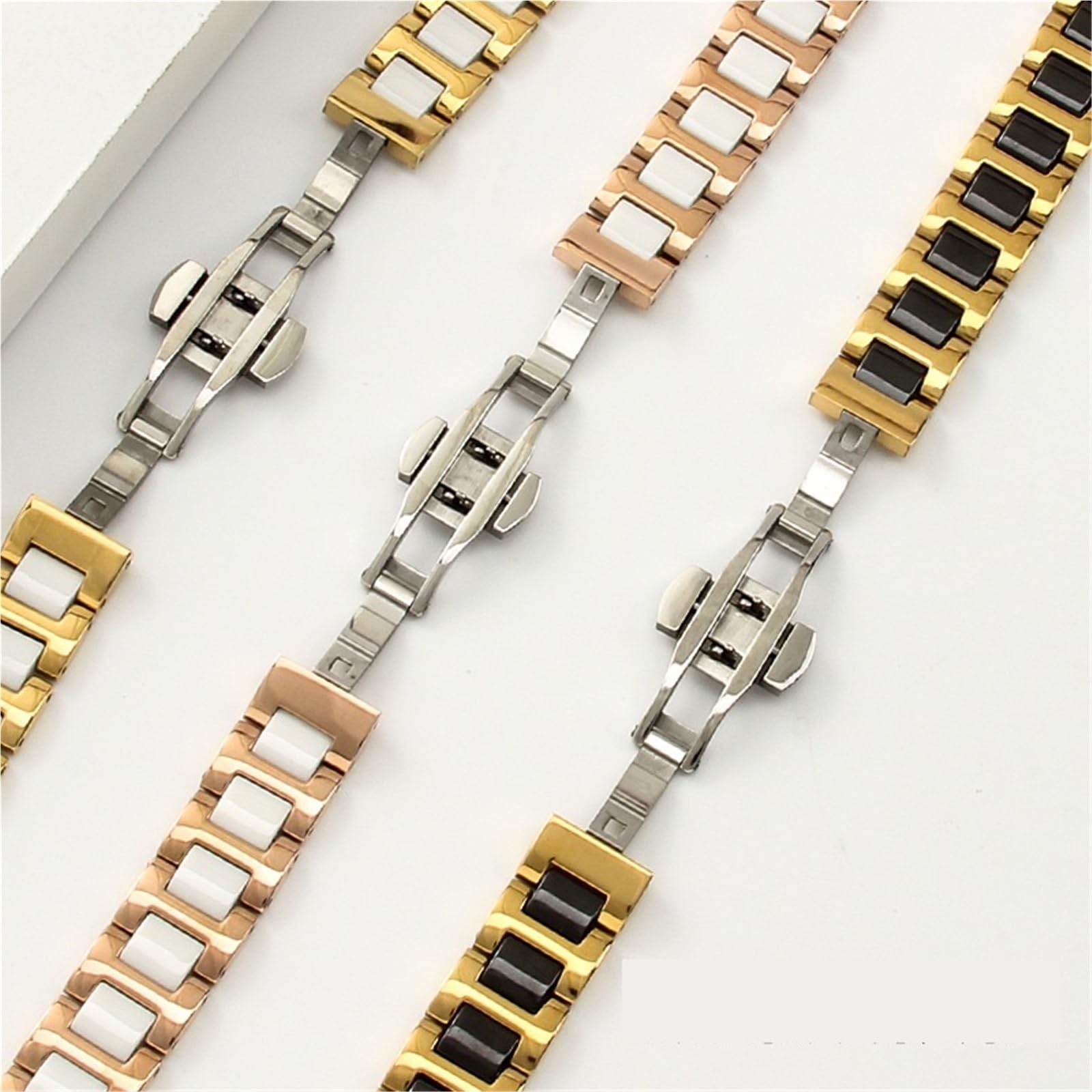 Cinturino for orologio in ceramica, cinturini universali di ricambio for orologi da 12, 14, 16, 18, 20, 22 mm, cinturino for orologio in acciaio inossidabile a sgancio rapido