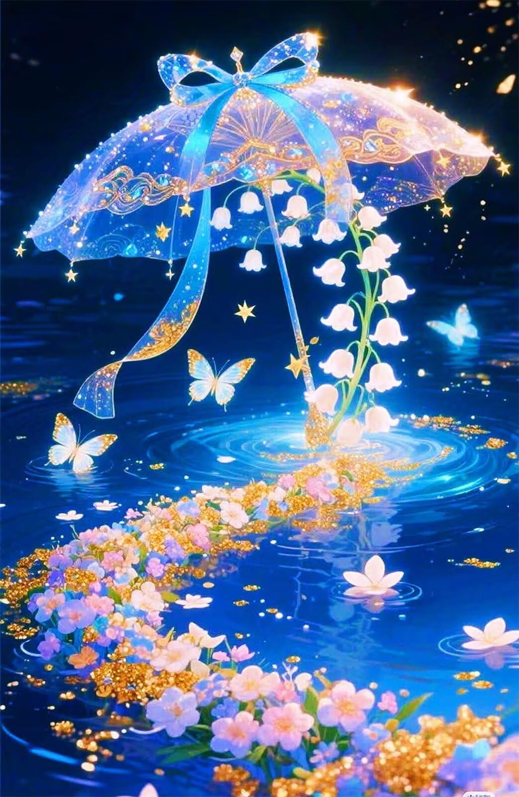 Puzzle 1500 Pièces pour Adultes Parapluie Papillon Fleurs, Casse-Tête Défi et Jeu de Détente, Idée Cadeau (87x57 cm)