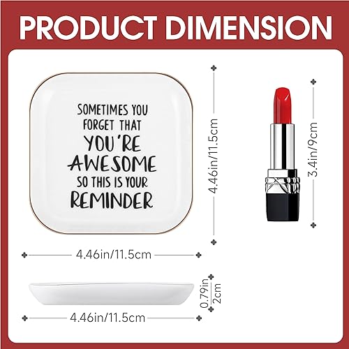 Miniatura 5 de PUDDING CABIN Regalos inspiradores para mujer, plato para anillos You're Awesome So This is Your Remind, regalos de cumpleaños únicos para mujeres,