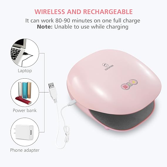 COMFIER Wireless Hand Massager with Heat -3 Levels Compression & Heating,Rechargeable Hand Massager Machine for Carpal Tunnel,Ideal Gifts for Women (Petal Pink)