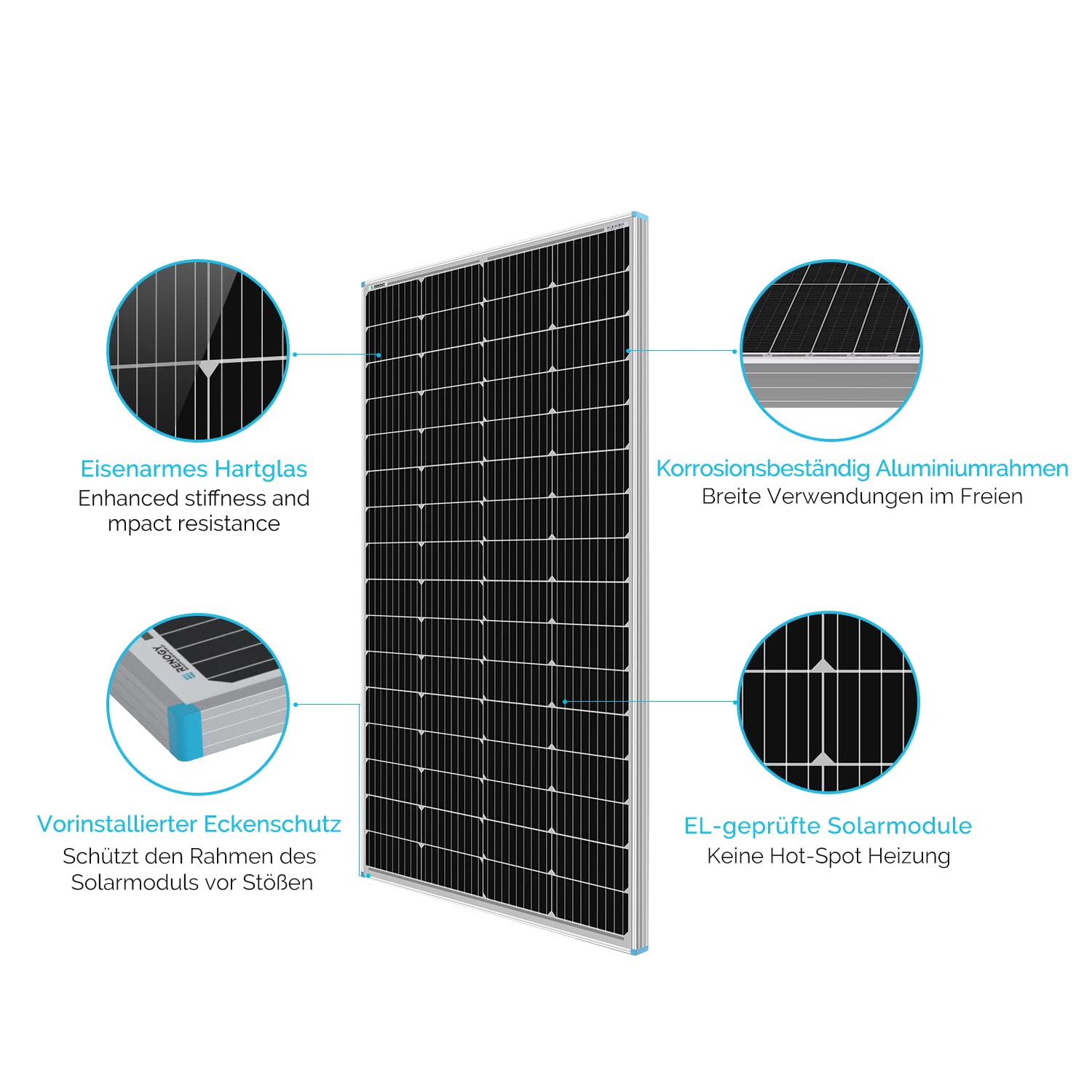 RENOGY 175W 12 Volt (schlankes Design) Solarmodul Monokristallin Solarpanel Photovoltaik Solarzelle Ideal zum Aufladen von 12V Batterien Wohnmobil Garten Camper Boot