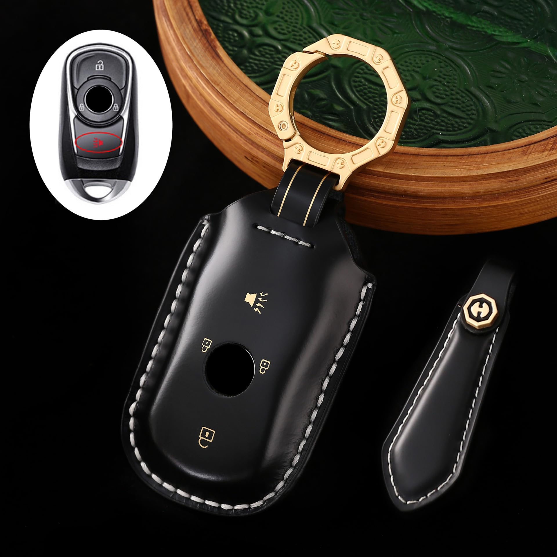 Breloczek do kluczy do Buick Encore Enclave Lacrosse Envision, głęboka czerń, głęboka czerń, głęboka czerń, Deep black
