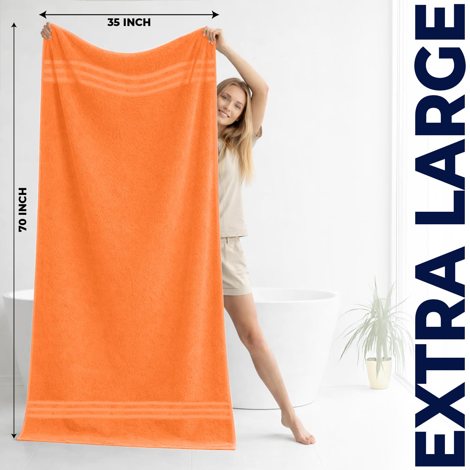DAN RIVER Set di 2 teli da bagno da 550 g/m², ultra morbidi e altamente assorbenti, 100% cotone, grandi asciugamani da bagno per bagno, casa, hotel, spa, spiaggia, piscina, palestra, 89 x 178 cm