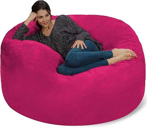 Miniatura 104 de Silla Chill Sack Bean Bag: muebles de espuma de memoria gigante y una tumbona grande. Gran sofá con gran cubierta de gamuza suave resistente al
