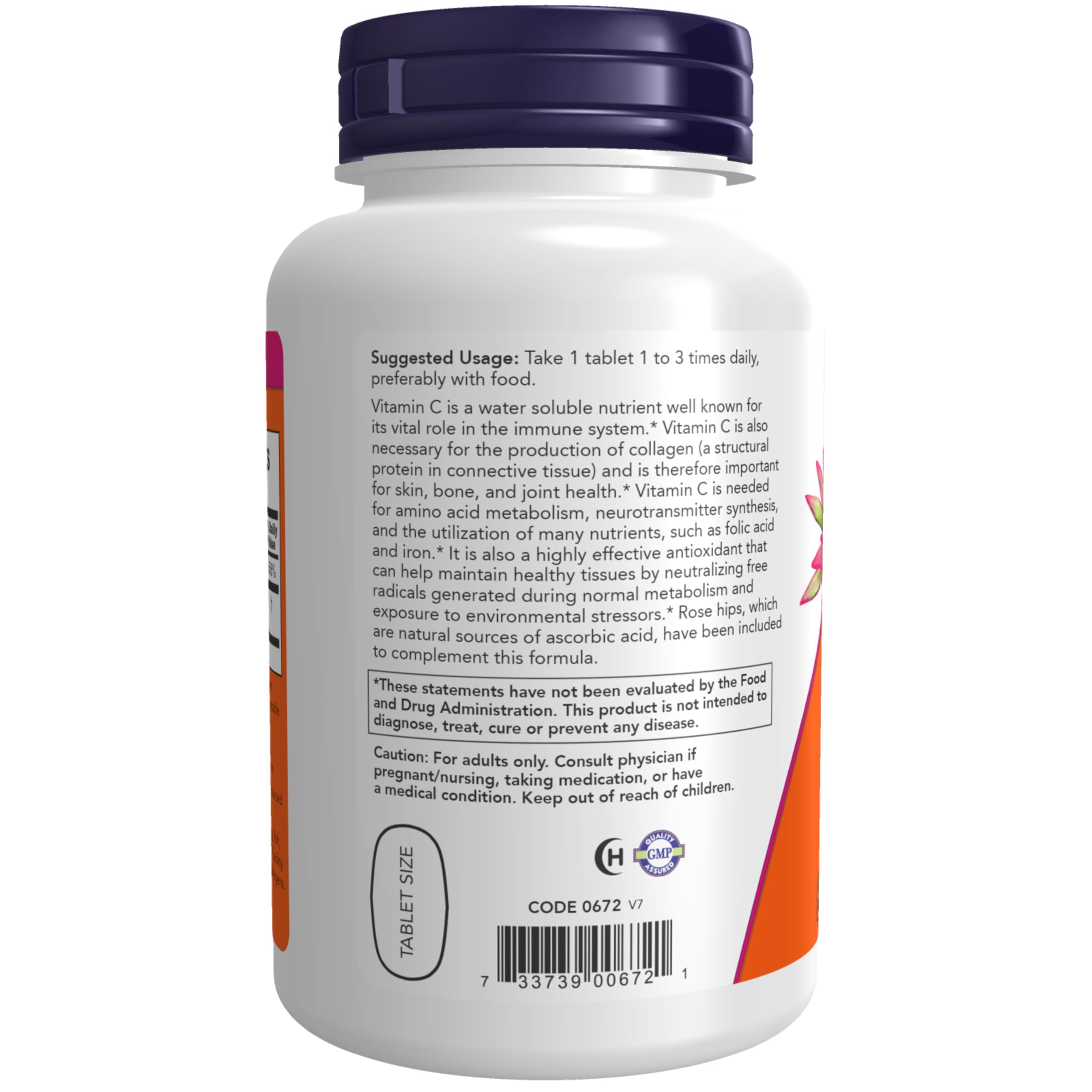 NOW Supplements, Vitamin C-500 with Rose Hips, 250 Tabs — Amazon image 3