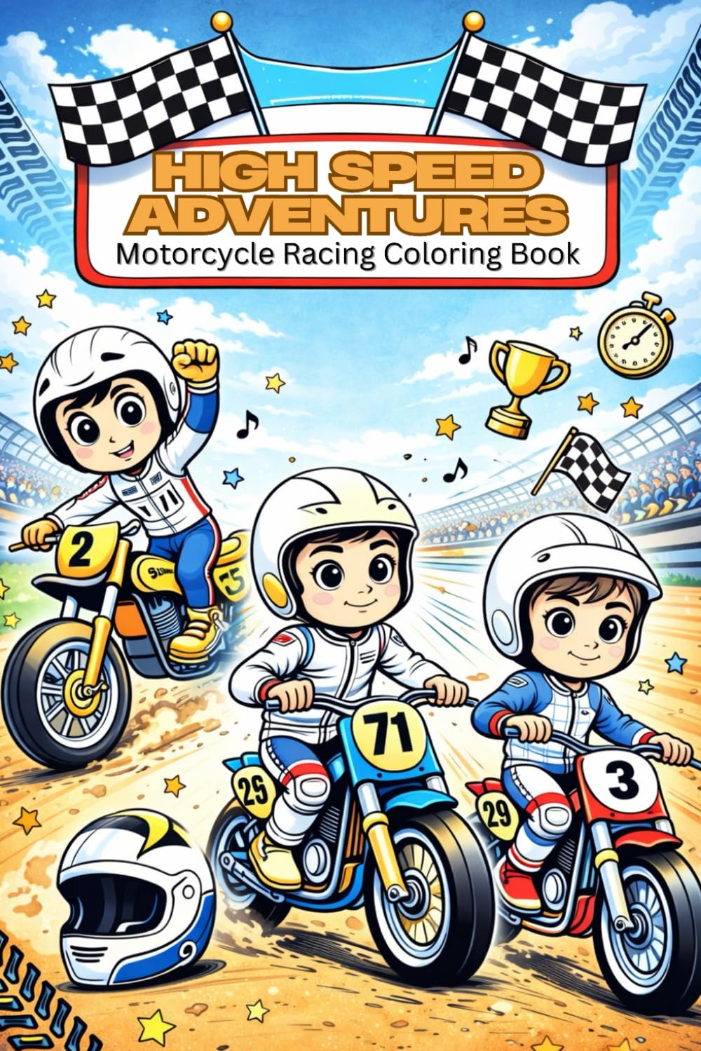 High Speed Adventures – Motorcycle Racing Coloring Book: 79 Action-Packed Motorcycle Racer Designs on 159 Pages – For Kids & Seniors – Single-Sided Pages to Prevent Bleed-Through