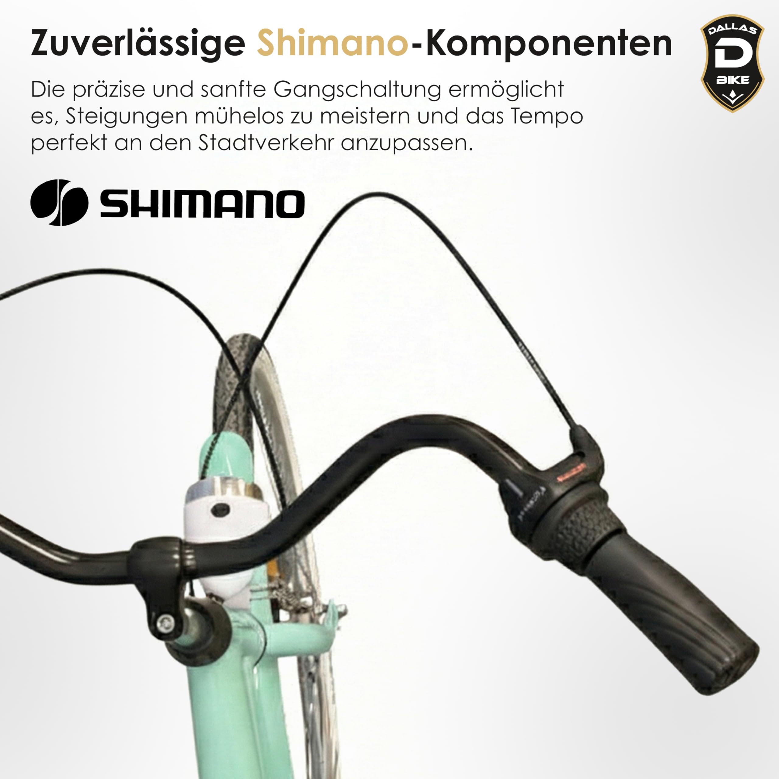 Fahrrad 26 Zoll - Bequemes Cityrad für Damen und Herren - mit 3-Gang Shimano Schaltung - Komfortabler Tiefeinsteiger für Stadt und Pendler - Dallas City