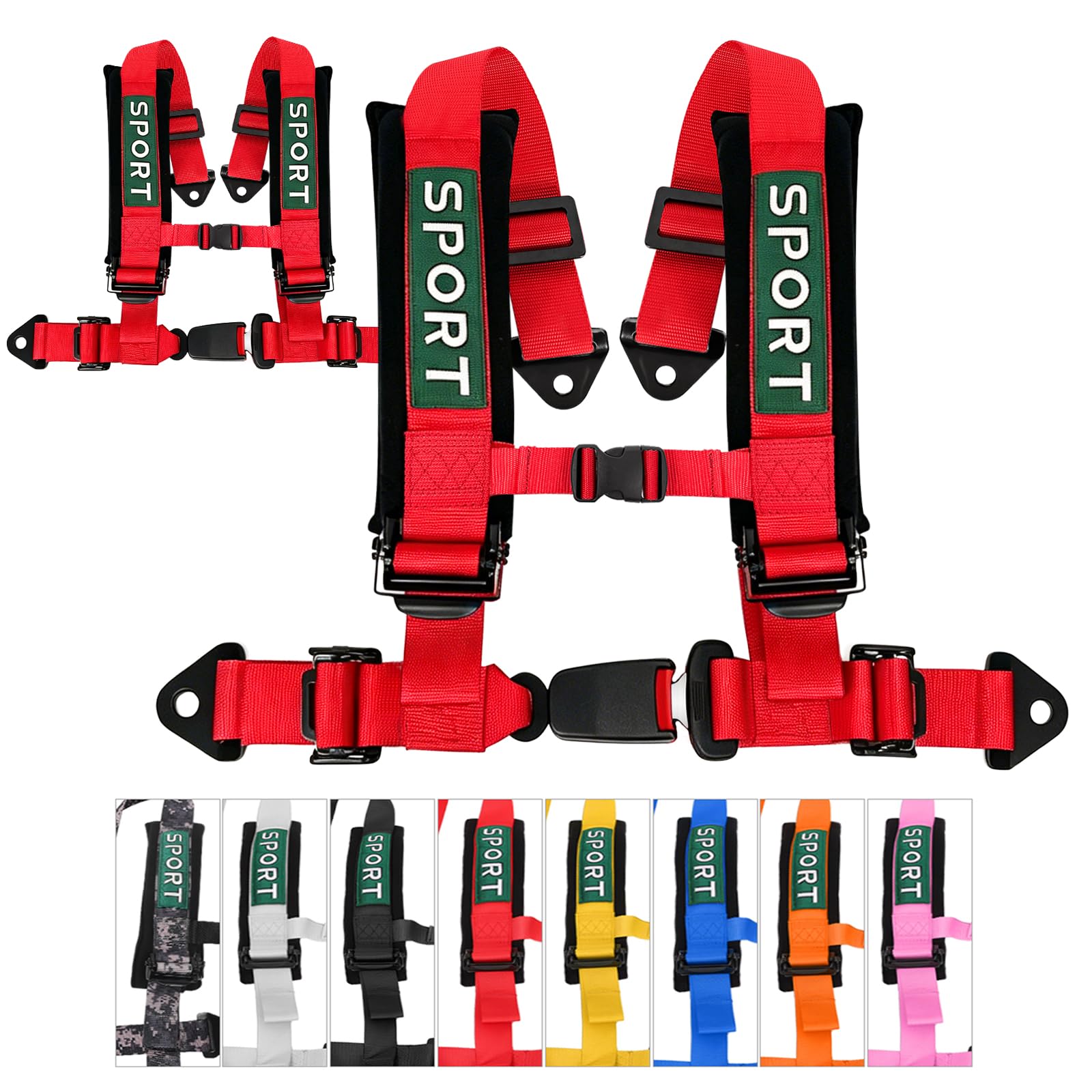 BESTZHEYU 2-Pack Red Racing Harness