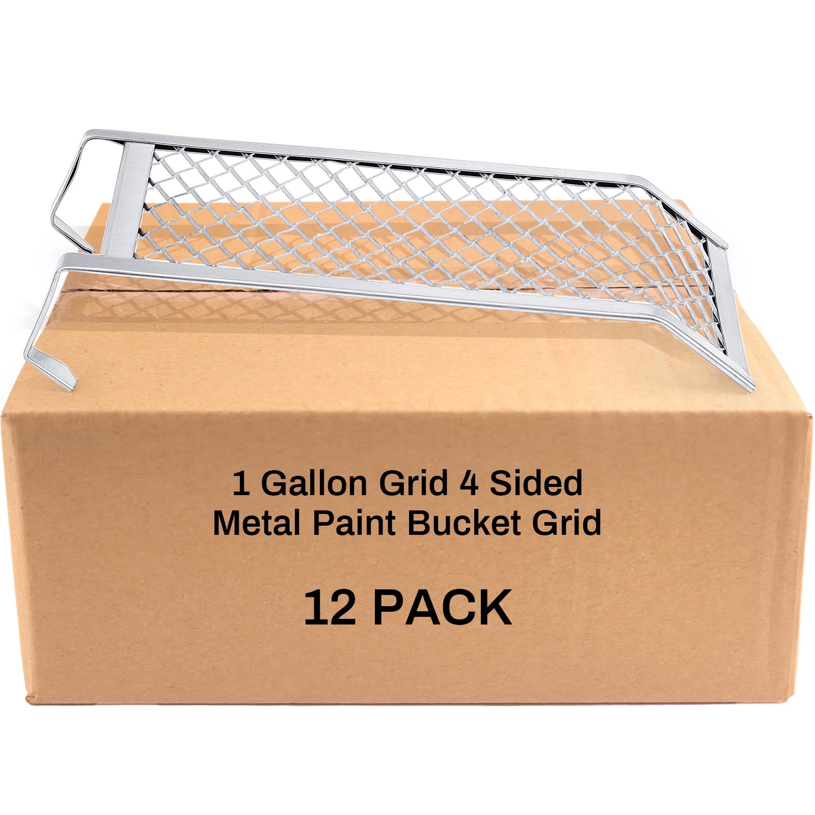 Landhoow 12 Pcs Paint Roller Grid for 1 Gallon Buckets, Metal Paint Screen