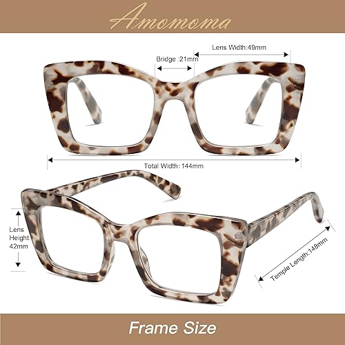 Miniatura 6 de Paquete de 3 lentes de lectura cuadrados retro para mujer, a la moda, bloqueo de luz azul, lectores de 1.5 con bisagra de resorte AM6066