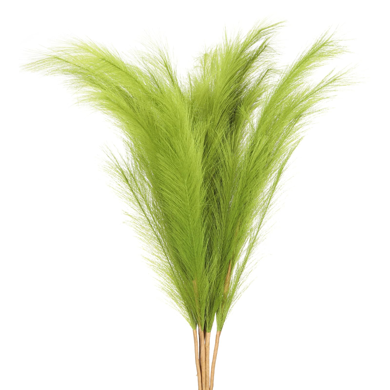 PATIKIL 37.8in Tall Pampas Decor, 7pcs Large Artificial Pampas Bulk Long Fluffy Faux Grass Dried for Home Boho Decor Vase Wedding Wall Ground, Green