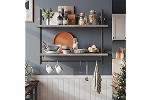 Bestier Kitchen Wall-Mounted Shelving 31" with Towel Bar
