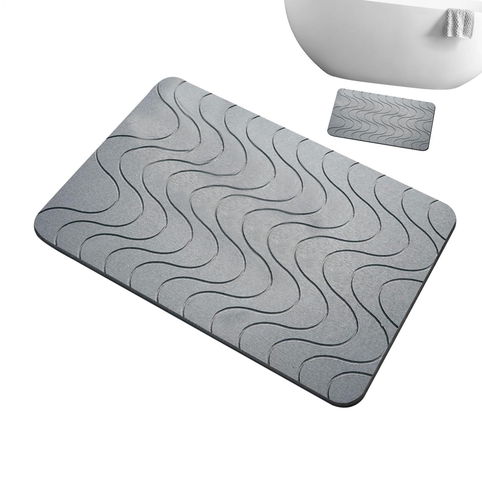 Alfombrilla de baño absorbente que evita resbalones con diseño de secado rápido geométrico