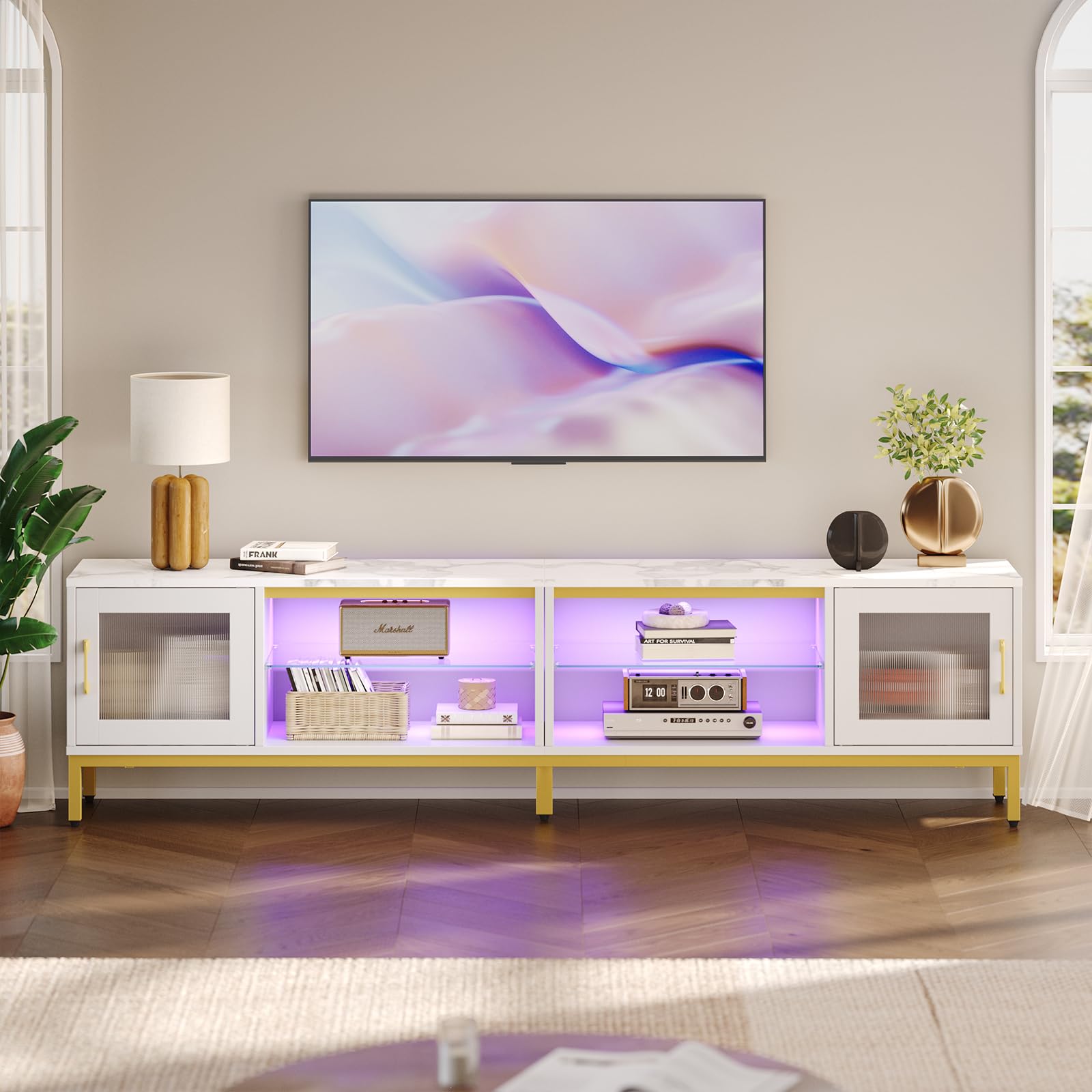Bestier 80 inch TV Stand for TVs Up to 85