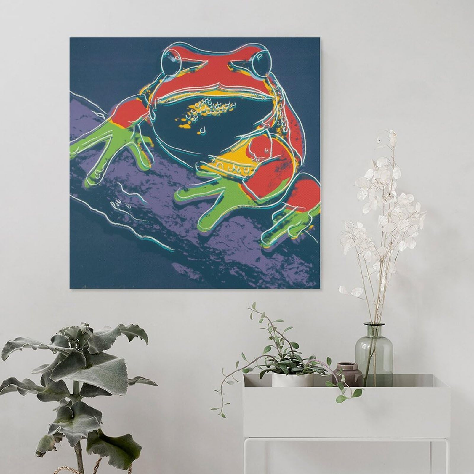 Amazon.co.jp: アンディウォーホルポスター「カエル」キャンバス絵画