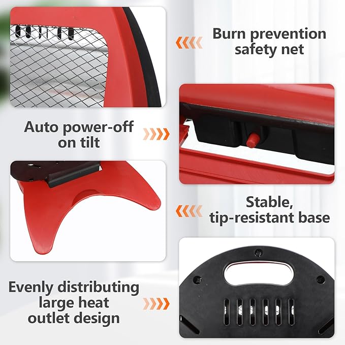 Calefactor Eléctrico Portátil 600W con Protección por Volcado para Escritorio miniatura 5