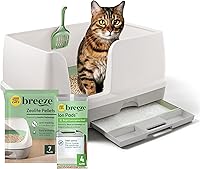 Purina Tidy Cats Breeze XL Litter Box System - Non-Clumping Zeolite Pellets, Ion Odor Pads for Multi-Cat Easy Clean