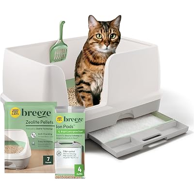 Purina Tidy Cats Litter System, Non-Clumping, Breeze XL All-in-One Odor Control & Easy Clean Multi Cat Box - 18 lb. Box