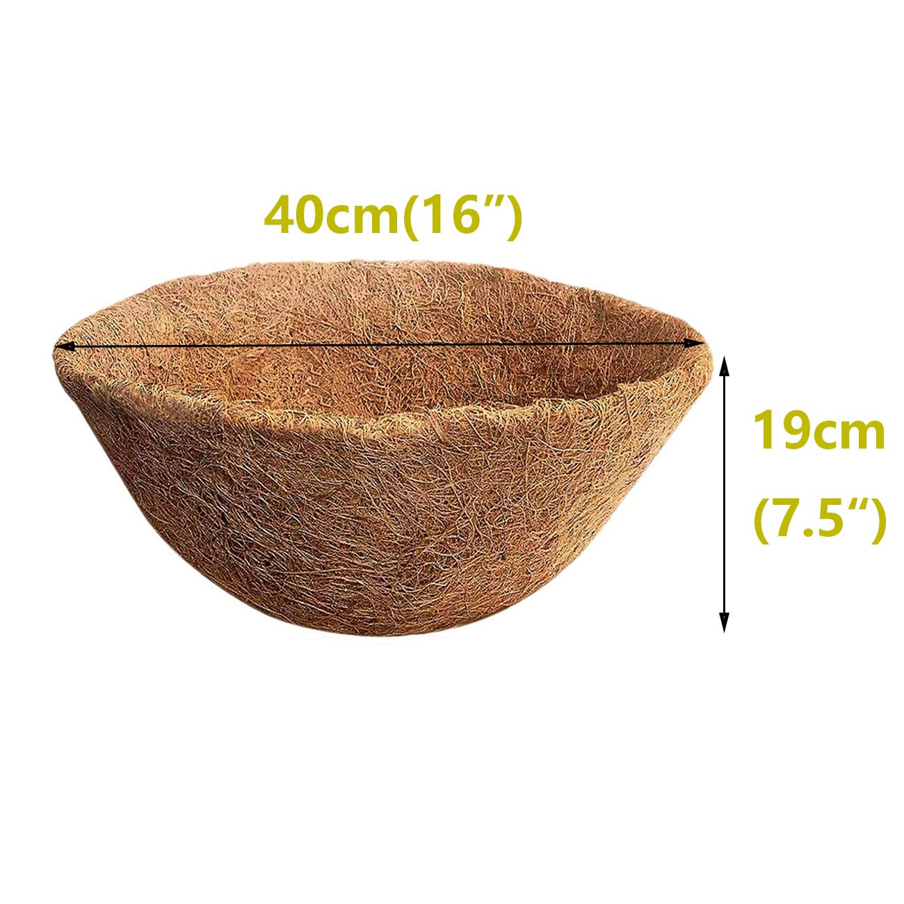 SUNYAY Hanging Basket Coco Liner, 16 inch, 2 Pack | Natural Coconut, Round Coco