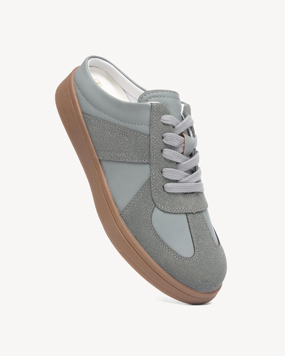 NEWBELLA Women's Lace-Up Mule Sneakers Fashionable Backless Sneakers for Women - Image 2