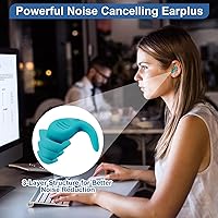 Vista 4 de 3 pares de orejeras con cancelación de ruido para dormir, escuchar en silicona flexible para dormir, reutilizables, conciertos, viajes, estudio