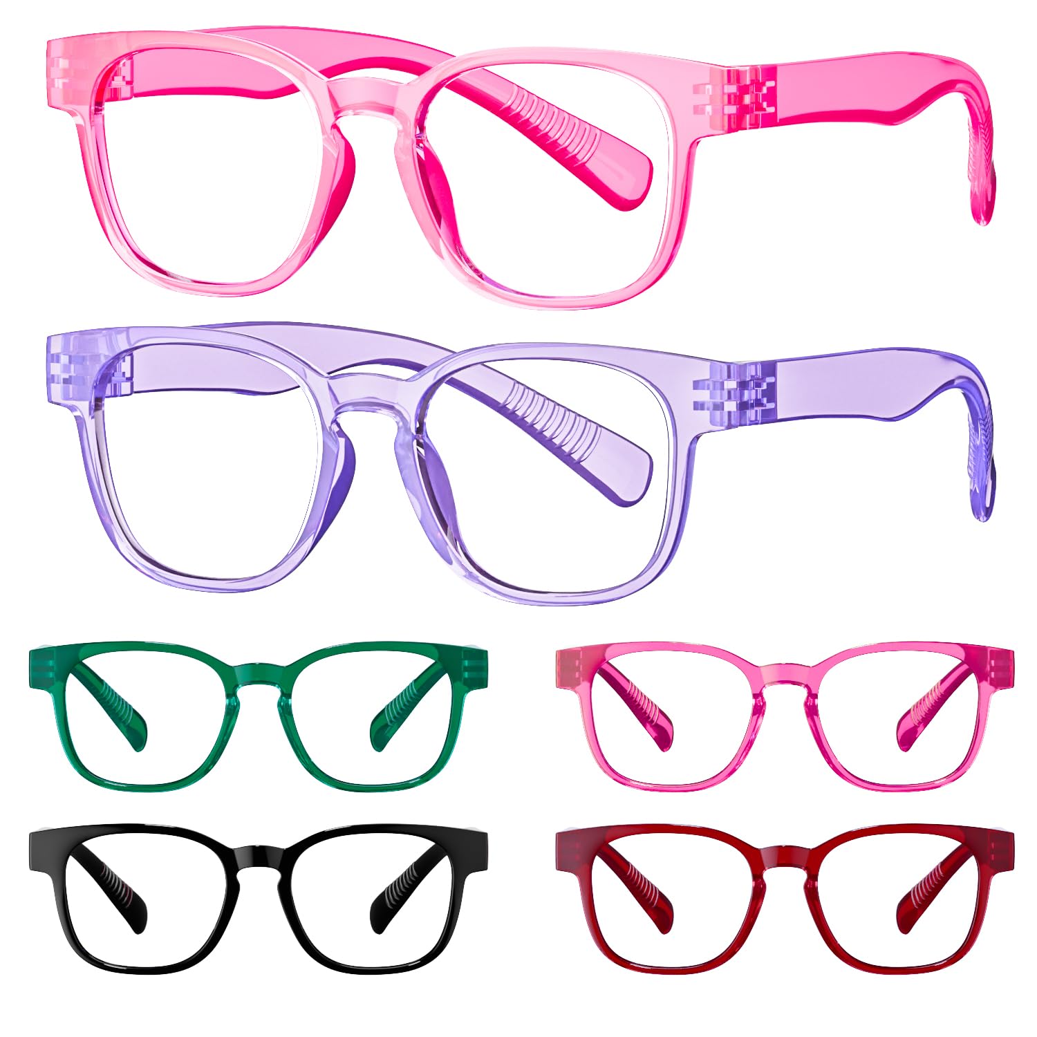 Eyekepper Damskie okulary do czytania bez metalu bez śrub sprężynowe zawiasy 6 par pani czytelnicy