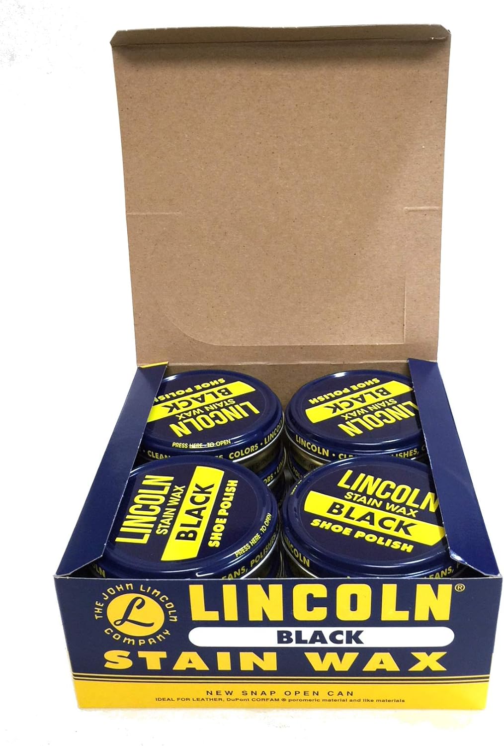 Lincoln Stain Wax, 12-3.5 oz cans (Black)