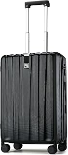Handgepäck Koffer PC Hartschalenkoffer mit 360° Spinner Rädern Trolley Reisekoffer mit TSA-Lock 49cm (37L), Schwarz