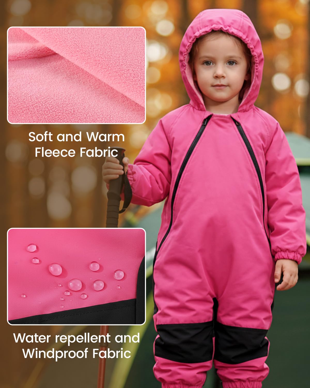 JiAmy Tuta da neve per bambini, in softshell, impermeabile, traspirante, antivento, 9 mesi, 5 anni