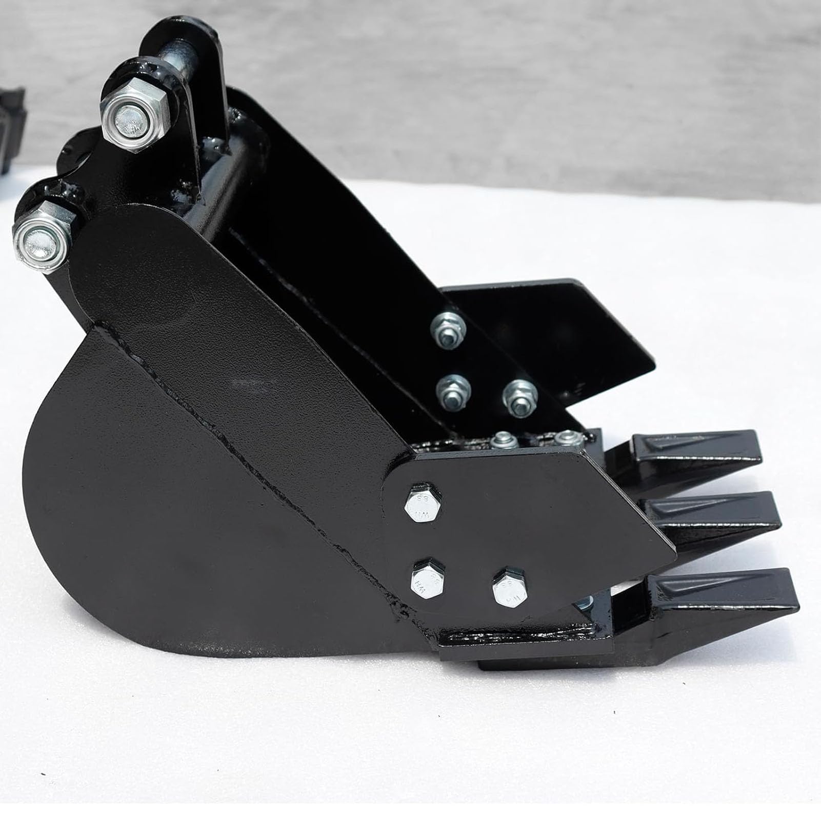 12 Zoll/300 Mm Kleiner Baggerlöffel, Minibaggerlöffelaufsatz mit Metallzähnen für 1–1,8 Tonnen Schwere Minibagger Zum Grabenaushub und für den Landschaftsbau