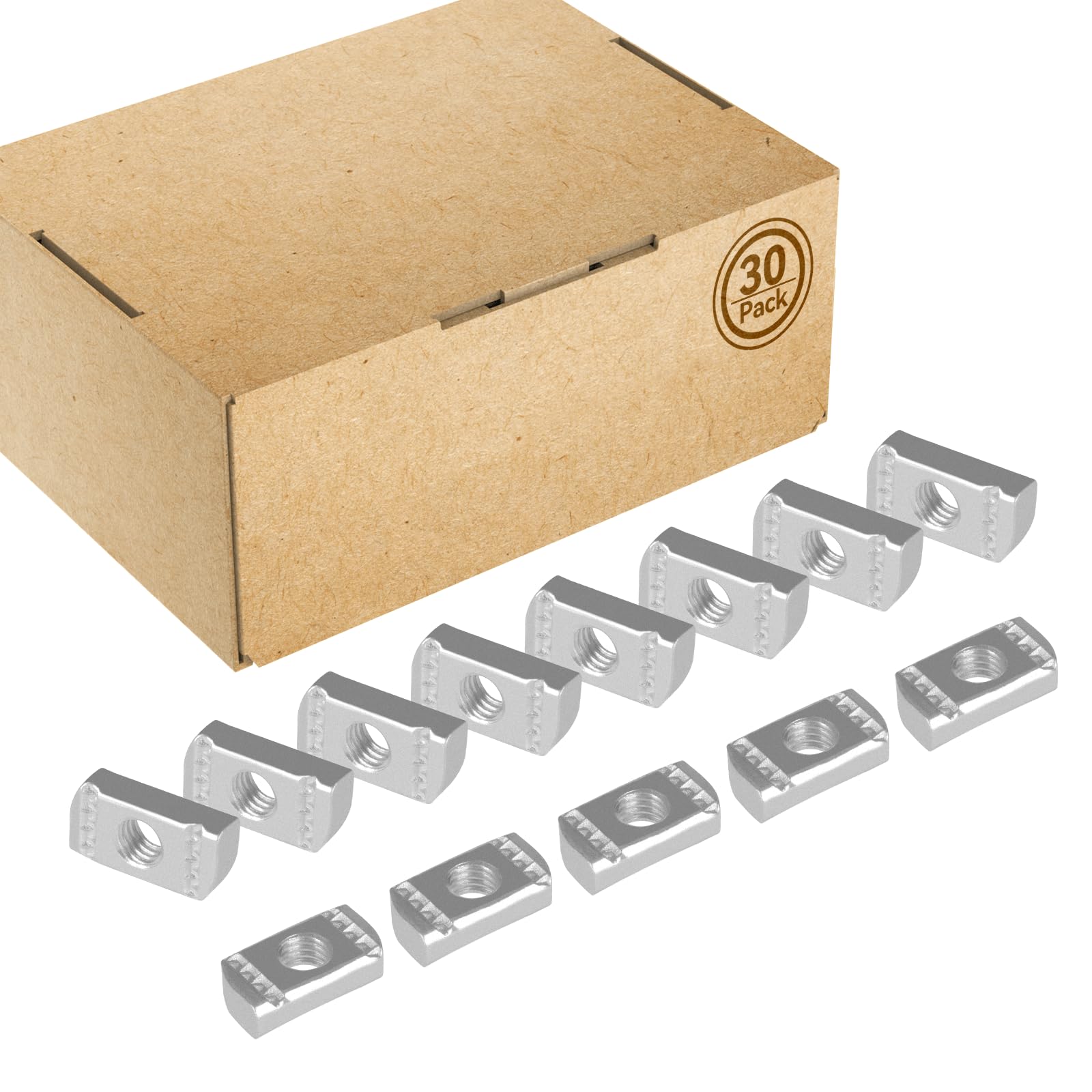 GZBEVITAR Strut Channel Nuts 3/8"-16 No Spring, 8mm Thickened Strut Nuts with Thickened Zinc Plated for Strut Channel (30 Pcs)