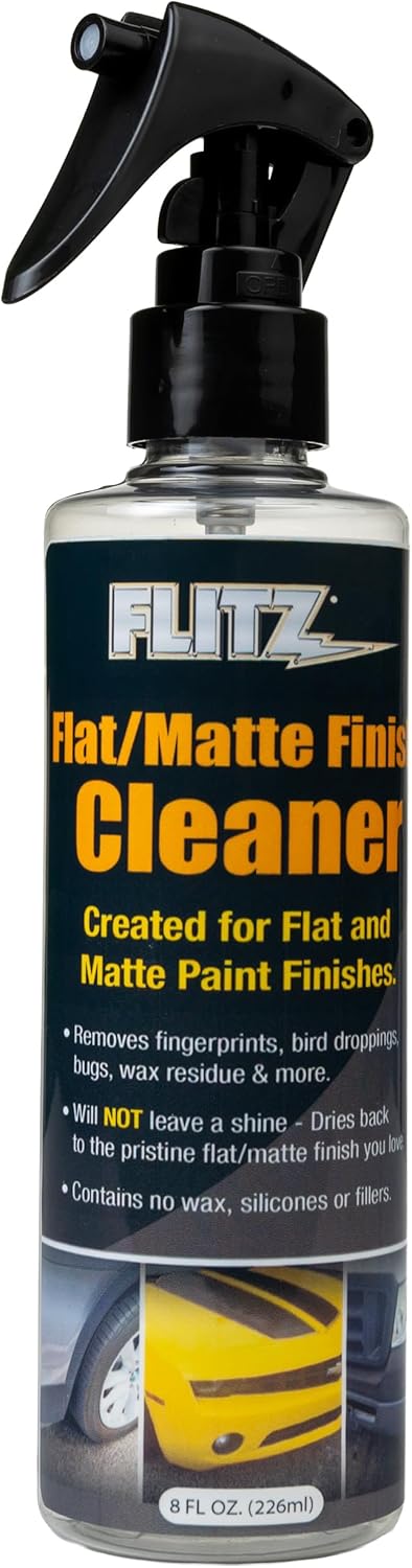 Flitz Flat Matte Finish Cleaner - 16oz Bottle of USA-Made Vinyl Wrap Spray to Easily Remove Grease, Wax, Dust, & More - Quick Drying Matte Paint Cleaner - Ideal for Cars, Motorcycles (3 Pack)