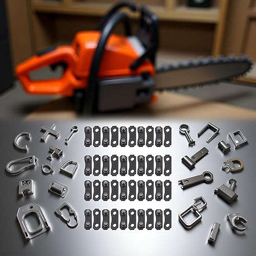 Miniatura 6 de 20 juegos de correas preestablecidas de reparación de eslabones de cadena de 3/8 pulgadas, 10 enlaces de unión de cadena de motosierra, kit de