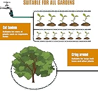 Vista 4 de Manguera de remojo de 50 pies para camas de jardín, interfaz de latón macizo para riego, ahorra un 70% de agua, goma resistente de 1/2 pulgada