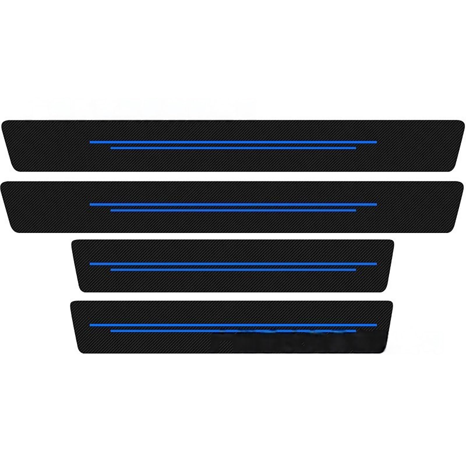 VAPORVERSE 4 Pcs Car Door Sill Protectors for Chevrolet Captiva 2008-2014, Door Sill Guard Carbon Fiber Durable Door Sill Stickers,Blue