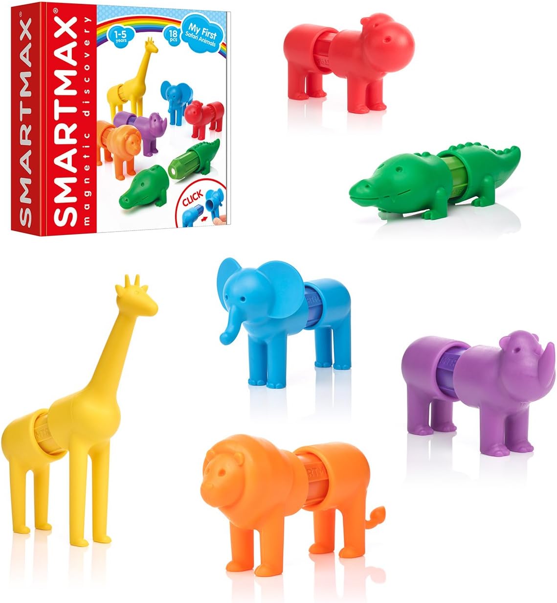 Ludilo Smartmax - My First Safari Animals | Children's Games | Kids Magnets 1 Year To 5 Years | Magnetic Shapes | Educational Toys | Travel Games | Sensory Toys