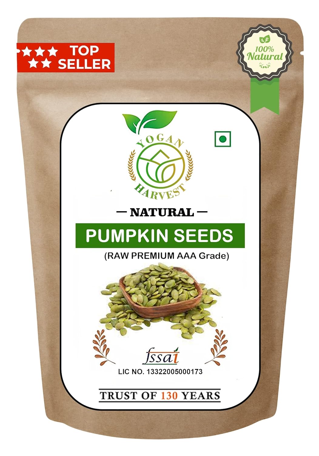 Yogan Harvest Pumpkin Seeds 500 Gm AAA Grade, Immunity Booster Seeds for Eating Seeds for