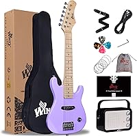 Vista 12 de WINZZ - Guitarra eléctrica para niños con kit para principiantes, 30 pulgadas