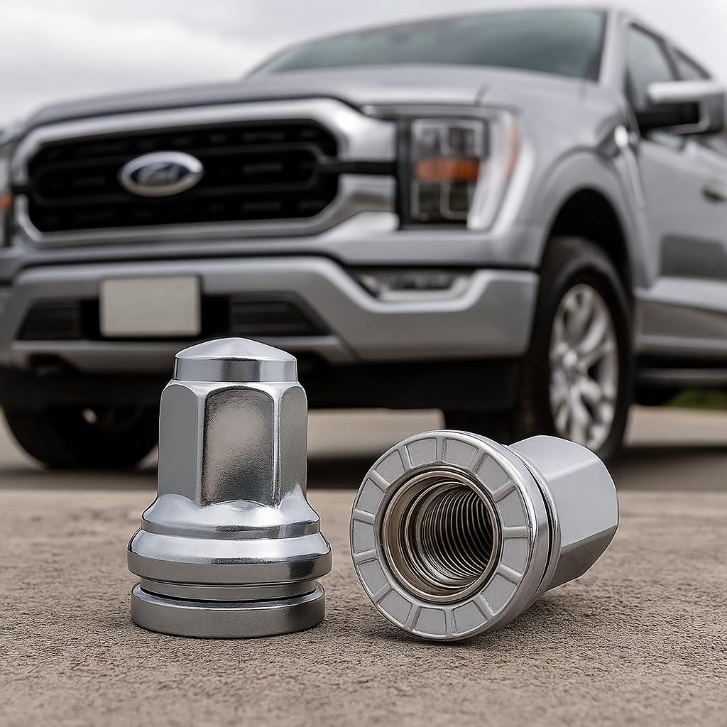 32 OEM Closed End Flat Washer Type Lug Nuts 14x1.5 Replacement for Ford Super Duty 2003-2020
