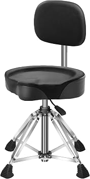 Four-Legged Hydraulic Drum Stool, Anti-Shake Rectangular Base + Memory Foam Cushion, Suitable for Double bass Drum Playing and Intense Performances-Black Velvet 2