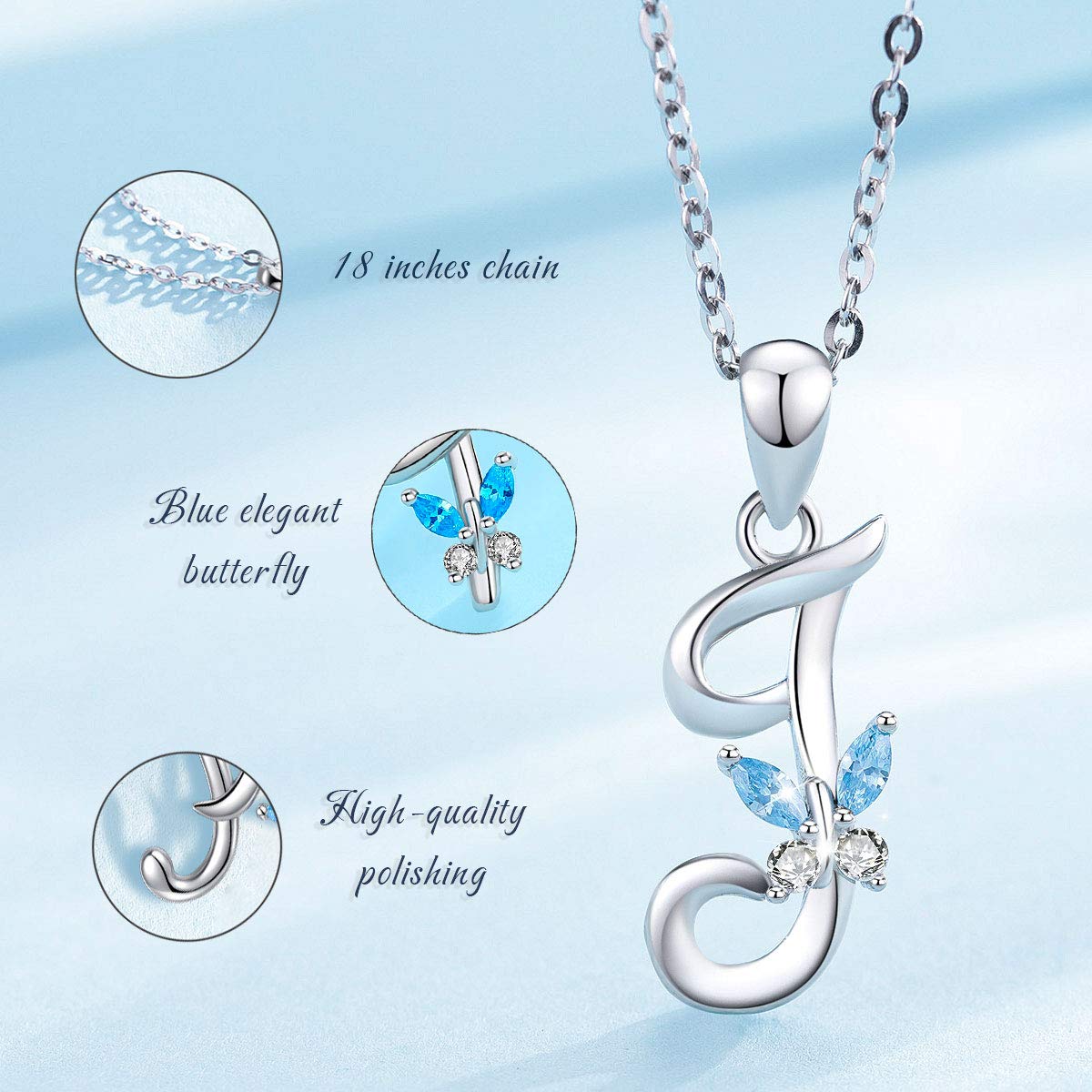 EUDORA Harmony Ball Collana Iniziale Argento Sterling 925 26 Lettere dell'Alfabeto Ciondolo Personalizzato Nome Gioielli Collane Regali per Donne Ragazze Festa della Mamma, Catena 45 cm