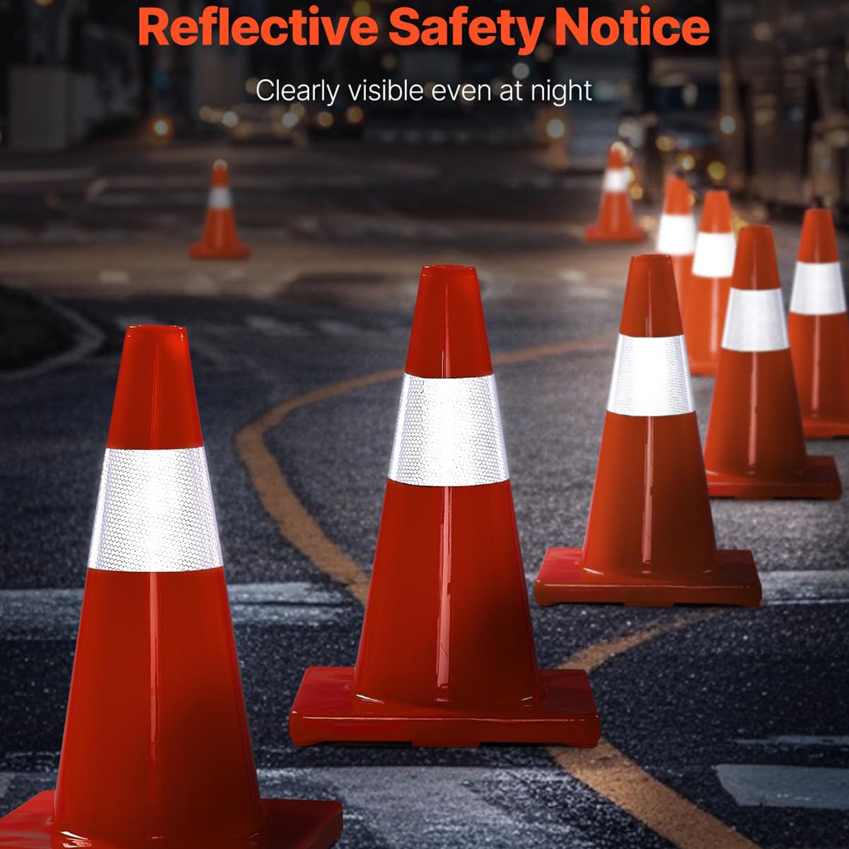 Cône de Stationnement,Cône de Signalisation,Cône de Sécurité Orange,Cône Multi-Usage Pliable,Poteau de Délimitation,Cônes de Signalisation(Color:B)