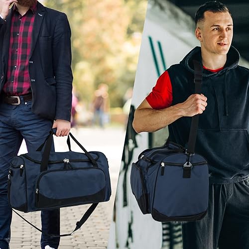 Miniatura 6 de Bolsa de gimnasio para hombre, 21 pulgadas, grande, para viajes y deportes, Azul marino