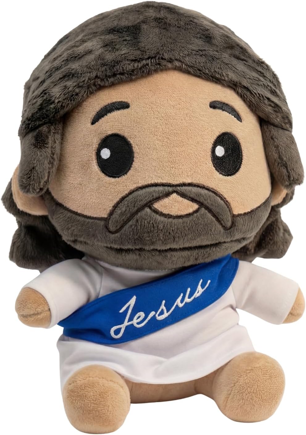 Jesus Plush Doll | Soft Stuffed Jesus Plush with Embroidered Details for Comfort, Gifting, & Christian Home Display | Cuddly Seated Design | 11.22 Inch (Blue)